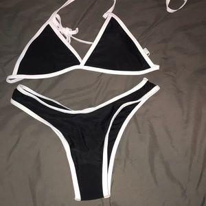 White and black bikini